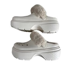 New CROCS Womens 13 STOMP LINED CLOG 208546-160 STUCCO US M 12